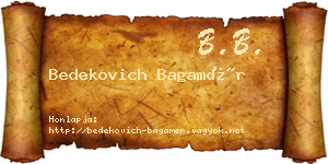 Bedekovich Bagamér névjegykártya